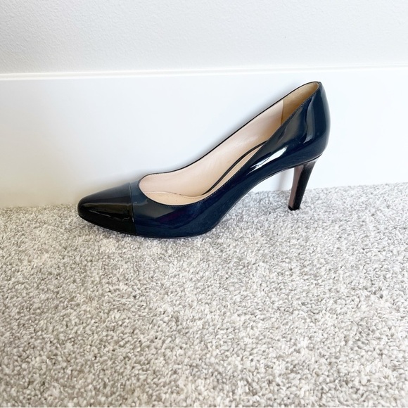 Prada Black and Navy Cap Toe Heels - Picture 5 of 10